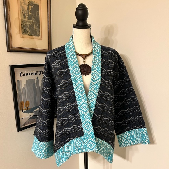 Anthropologie Akemi + Kin blue kimono jacket OS - Picture 1 of 4